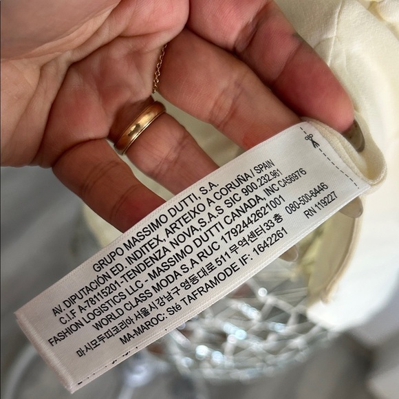 Massimo Dutti Cream Black Crystal Silk V-Neck Tank Top - Picture 9 of 9